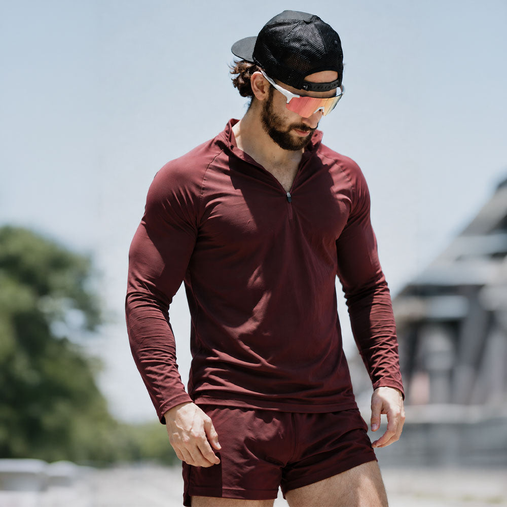 Sudadera Ultra Ligera Motion Series 1/4 Zip Burgundy