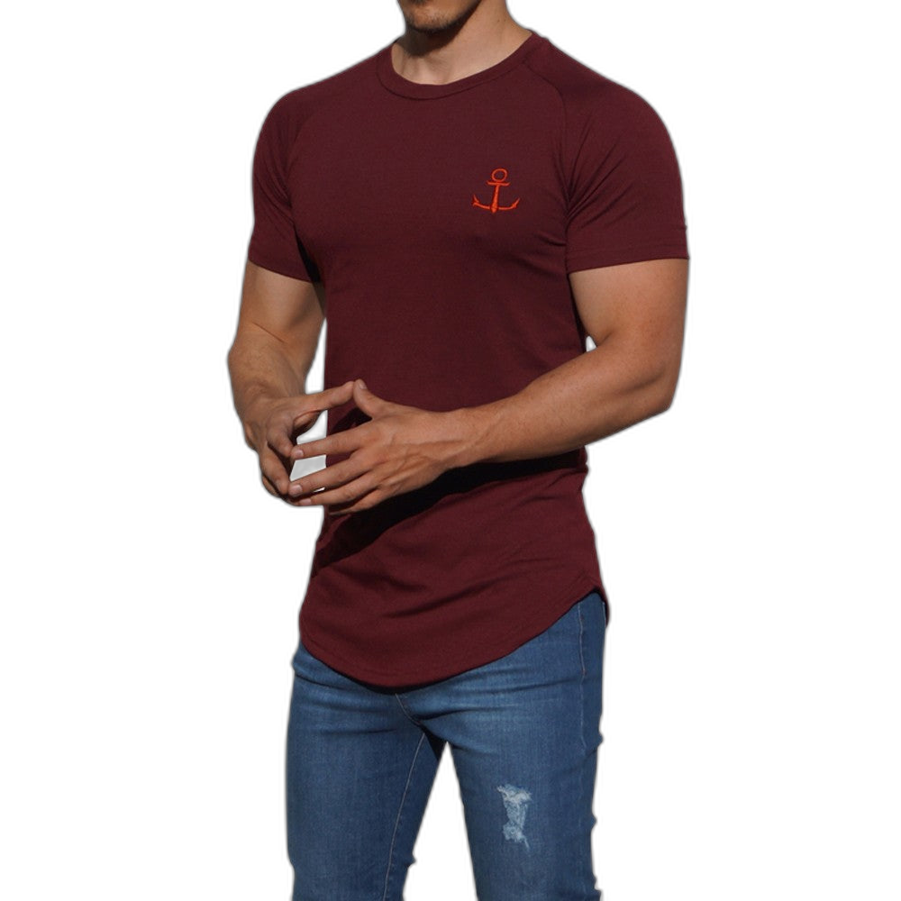Playera Ranglan Vino Manga Corta Vino Con Logo