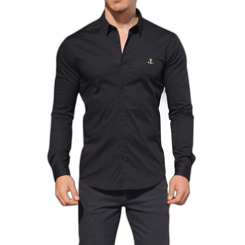 Camisa Negra Manga Larga Metal Emblem Negro