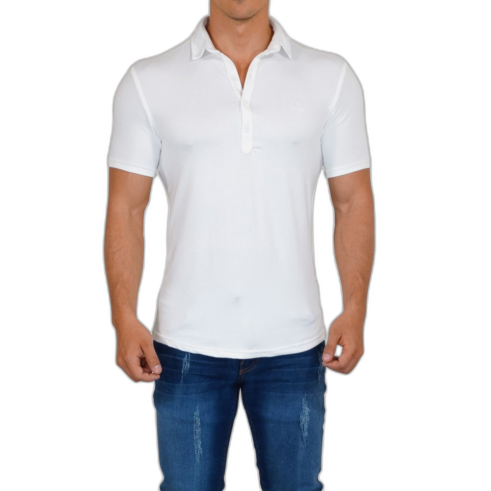 Sateen Luxe Polo Shirt Manga Corta Crema