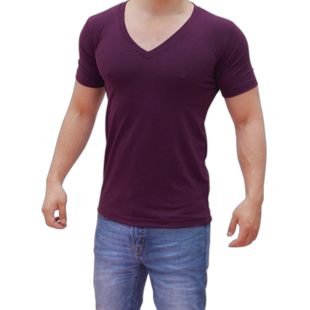 Playera Cuello V Profundo Burgundy
