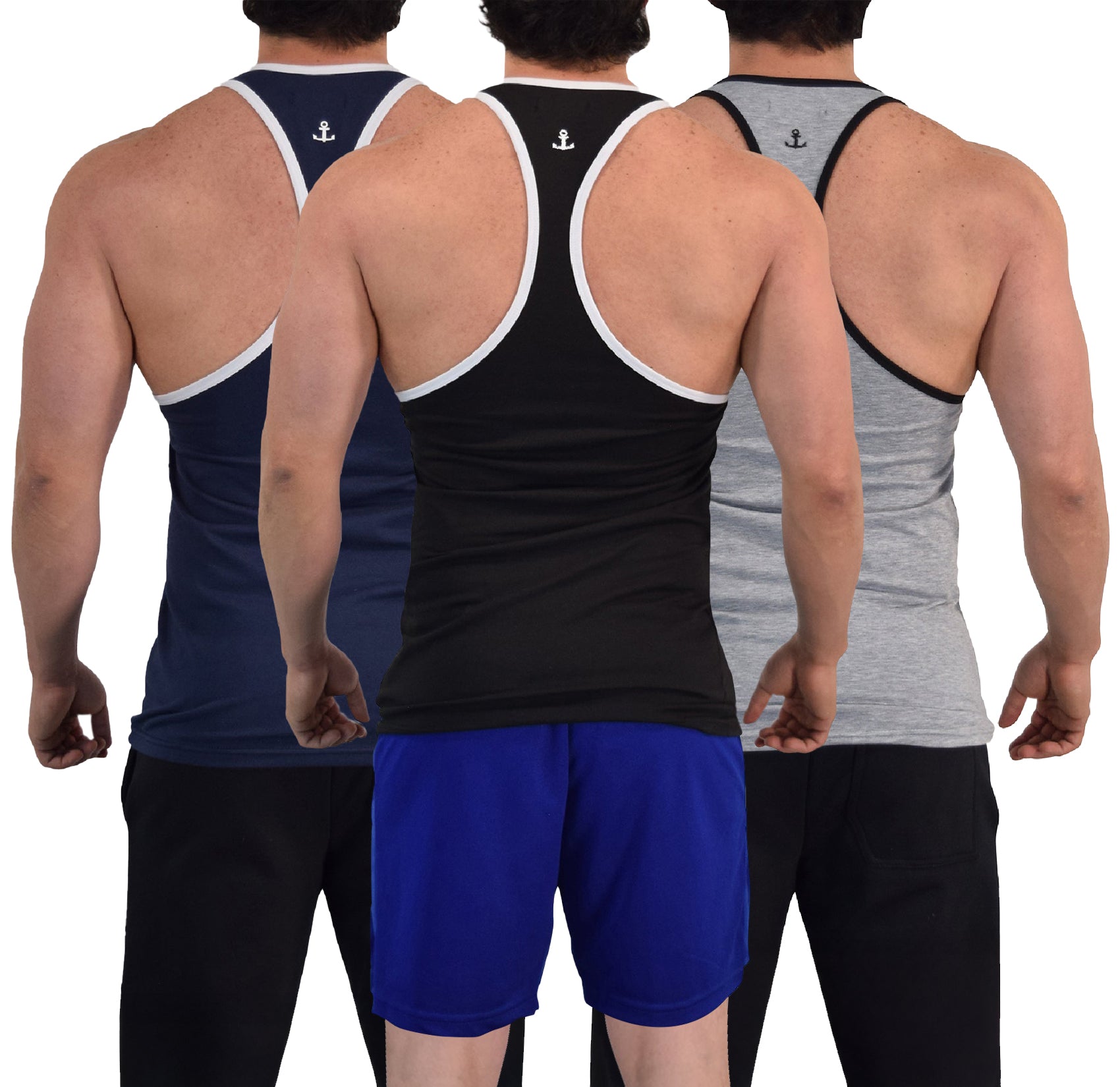 Powerhouse Stringer Tank 3 Pack Marino - Gris Jaspe - Negro