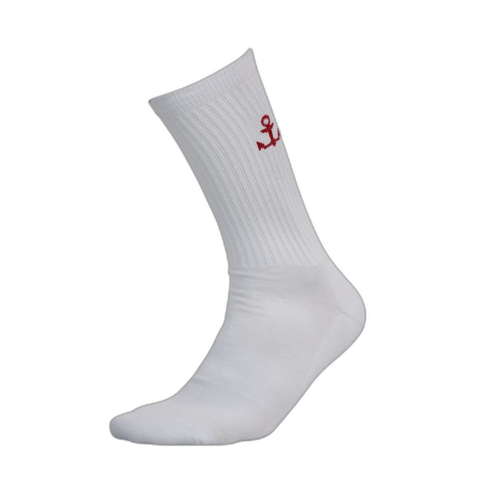 Calceta Blanca Logo Chico Rojo