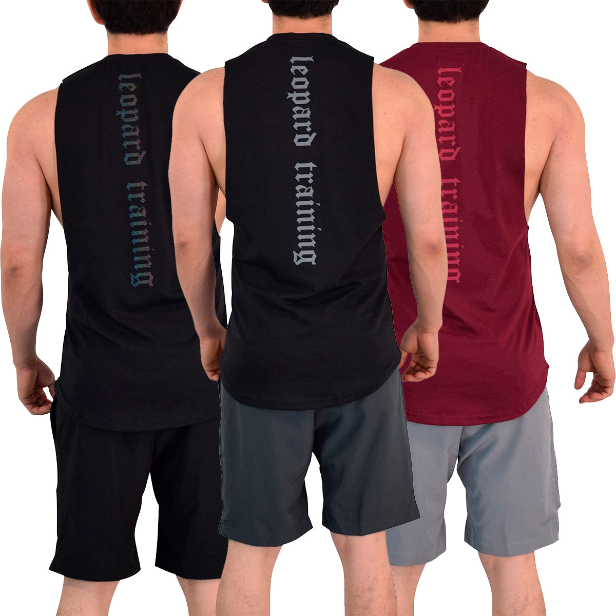 Legacy Sleeveless 3 Pack Black White Litmus - Black Gray Gray - Burgundy White Burgundy