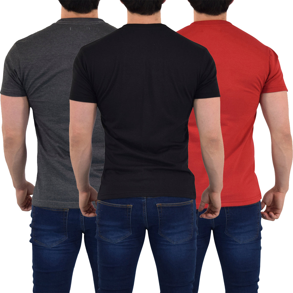 Everyday Regular Fit Shirt 3 Pack Negro - Oxford - Rojo