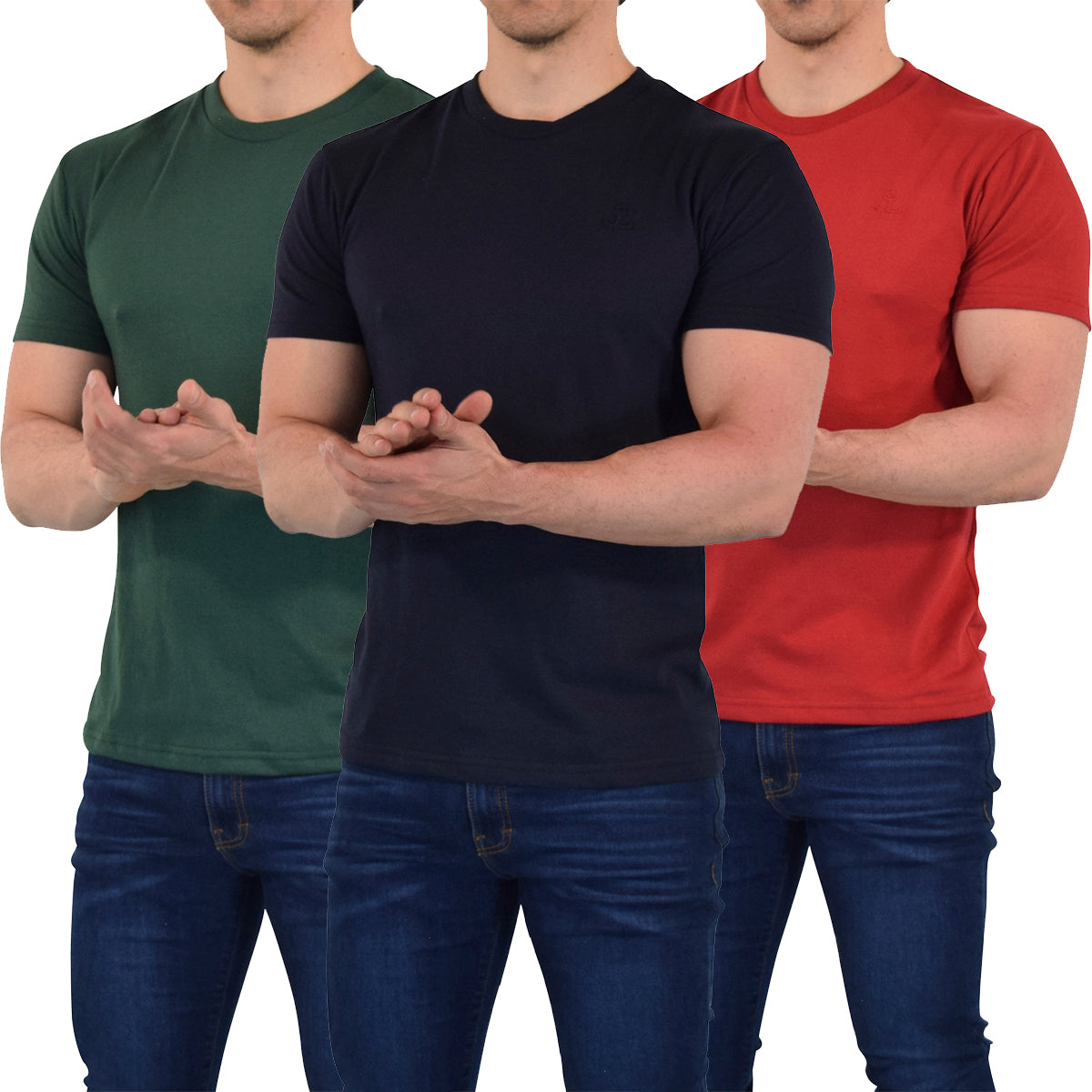 Everyday Regular Fit Shirt 3 Pack Marino - Verde - Rojo