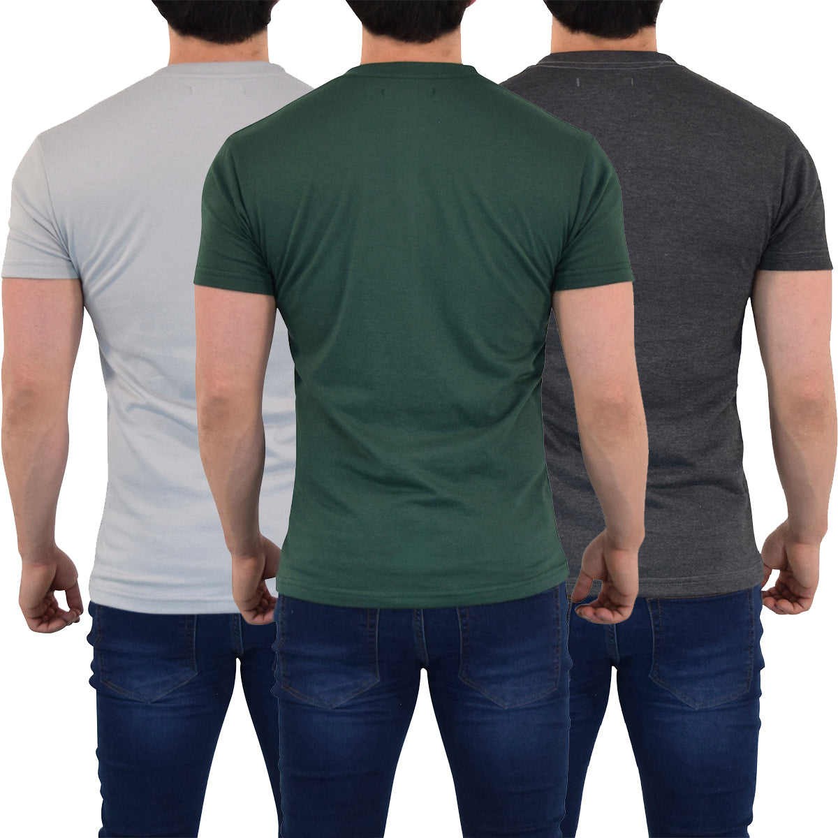 Everyday Regular Fit Shirt 3 Pack Gris Claro - Verde - Oxford
