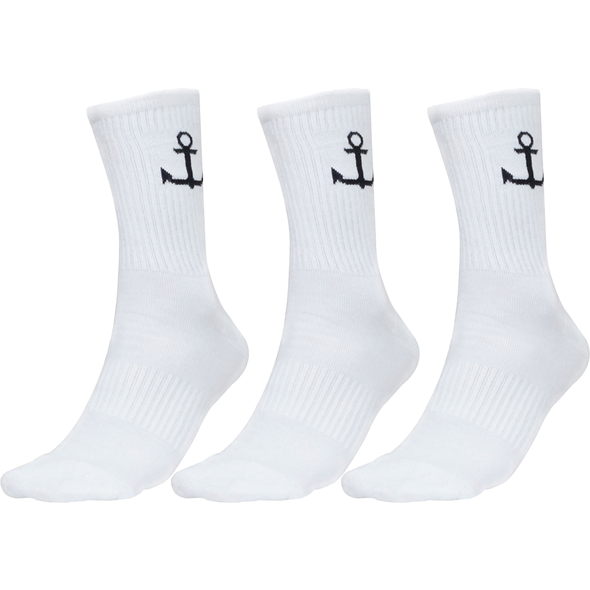 Calcetas 3 Pack Blanca Ancla Negra