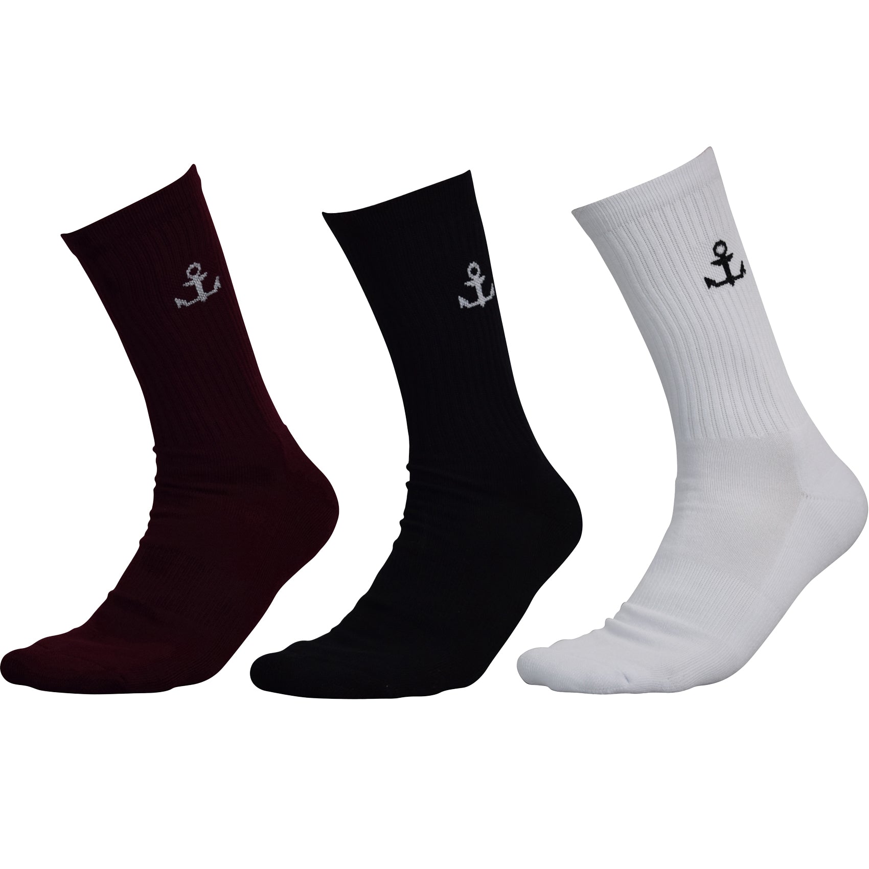 Calcetas 3 Pack Vino Logo Blanco - Negra Logo Blanco - Blanca Logo Negro