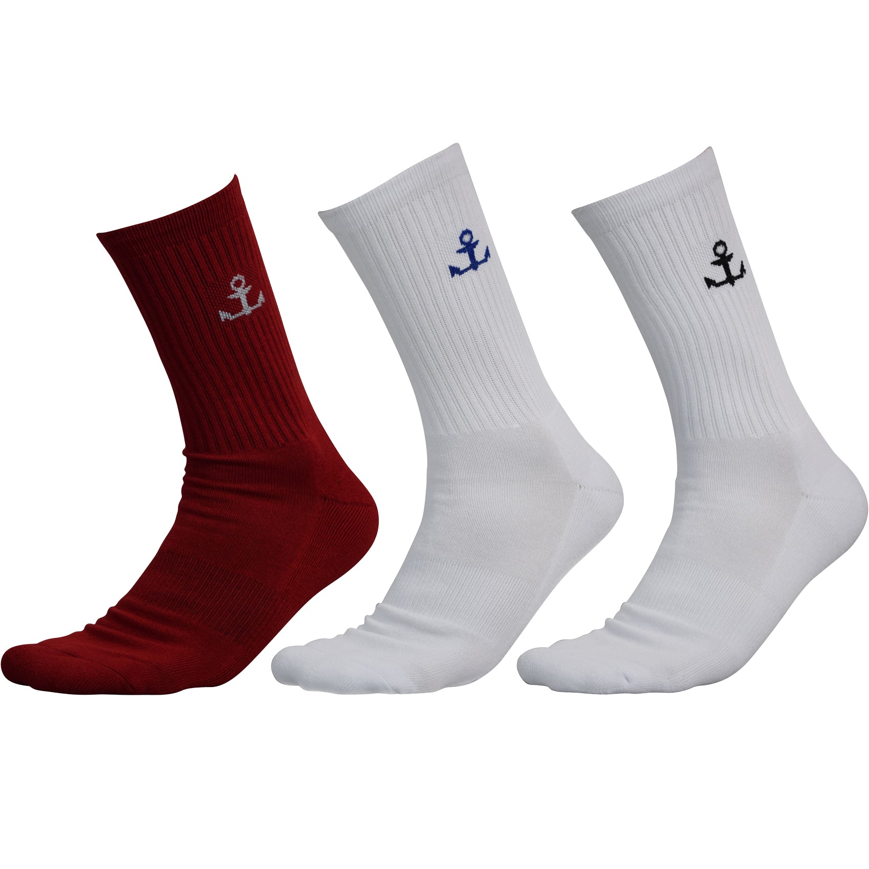 Calcetas 3 Pack Roja Logo Blanco - Blanca Logo Azul - Blanca Logo Negro