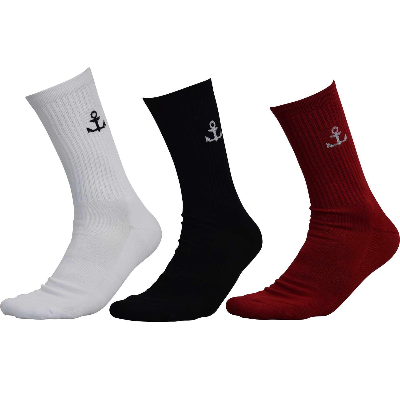 Calcetas 3 Pack Blanca Logo Negro - Negra Logo Blanco - Roja Logo Blanco