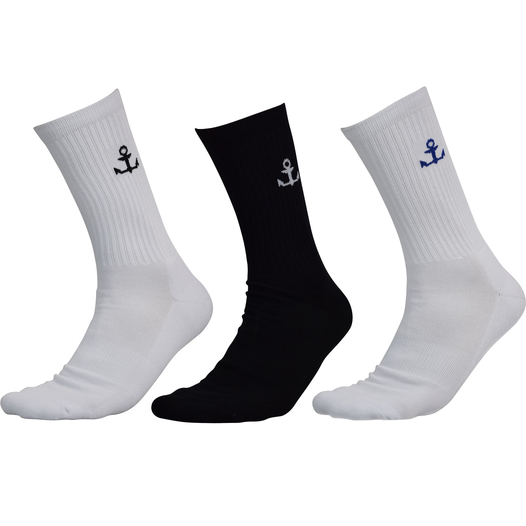 Calcetas 3 Pack Blanca Logo  Negro - Negra Logo Blanco - Blanca Logo  Azul