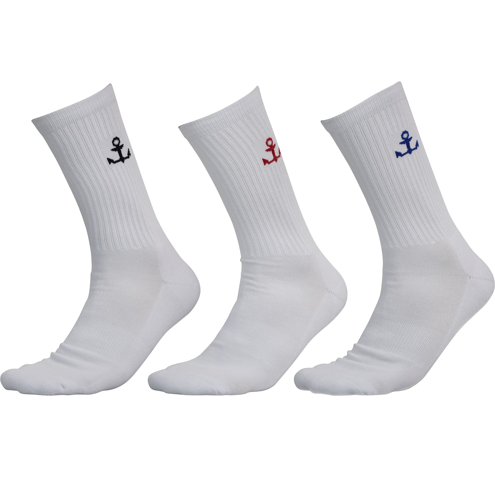 Calcetas 3 Pack Blanca Logo Azul- Blanca Logo Rojo - Blanca Logo Negro