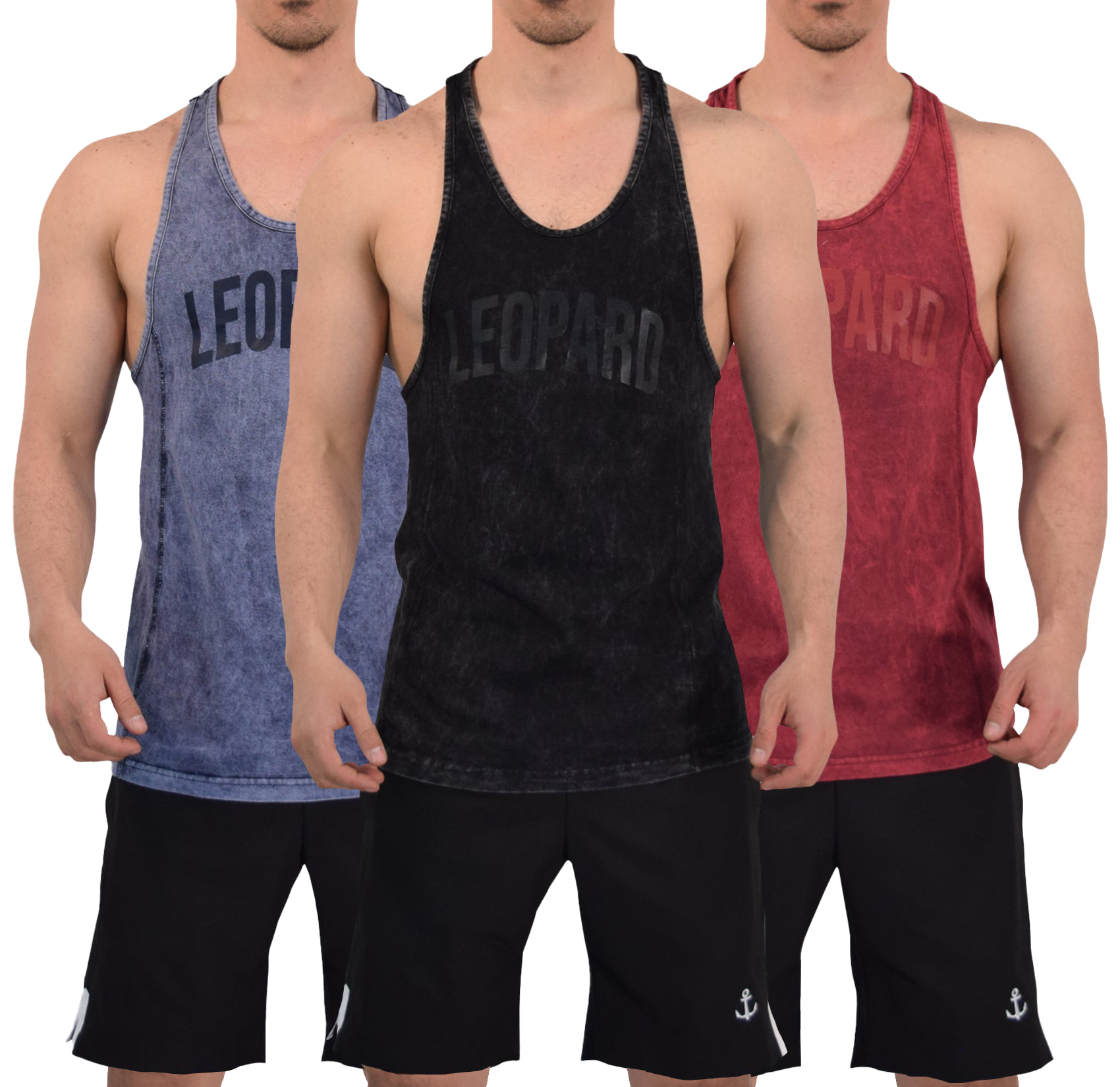 Gym Stringer Tank 3 Pack Iconic Acid Negro - Marino - Vino