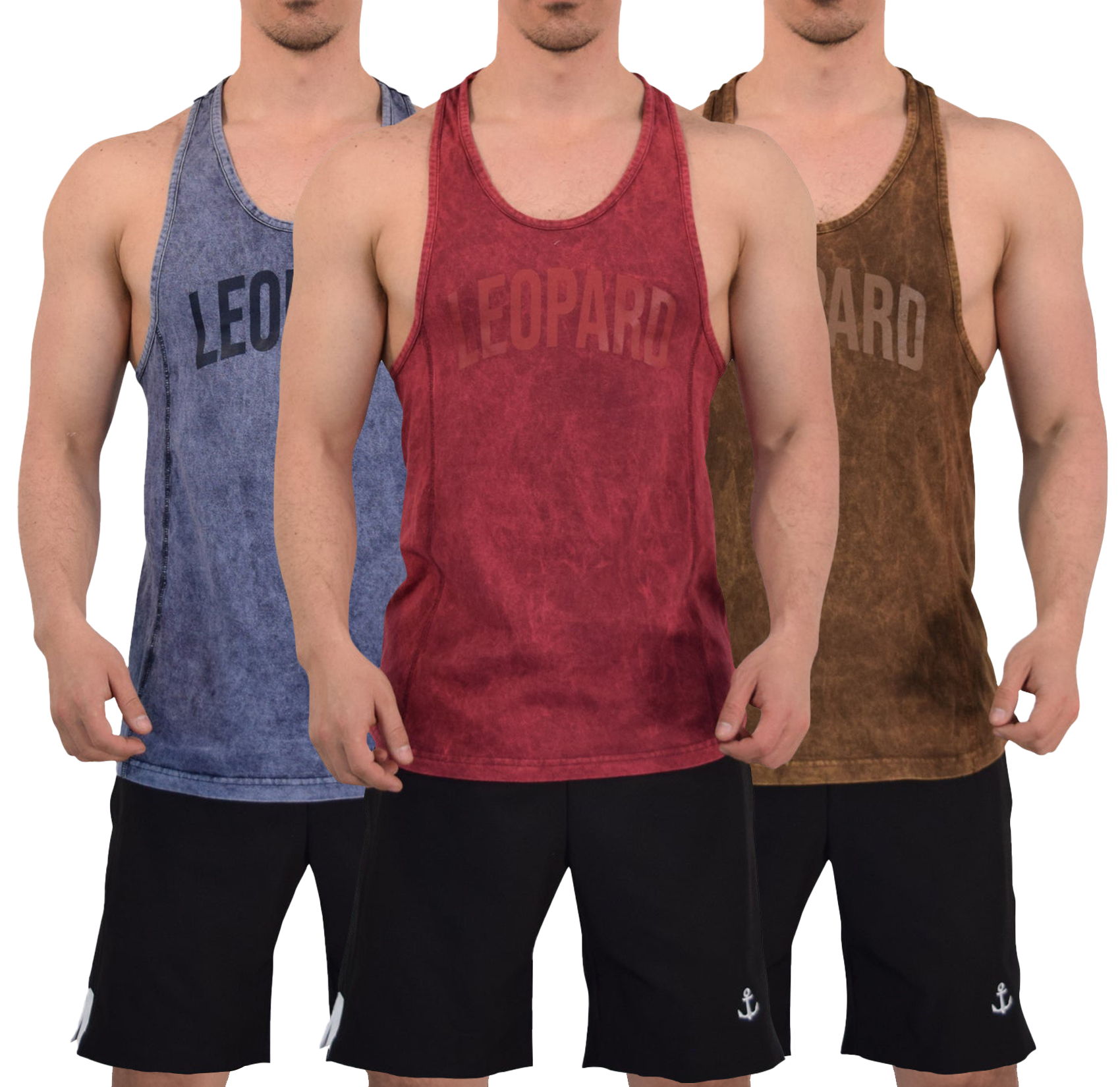 Gym Stringer Tank 3 Pack Iconic Acid Marino - Café - Vino