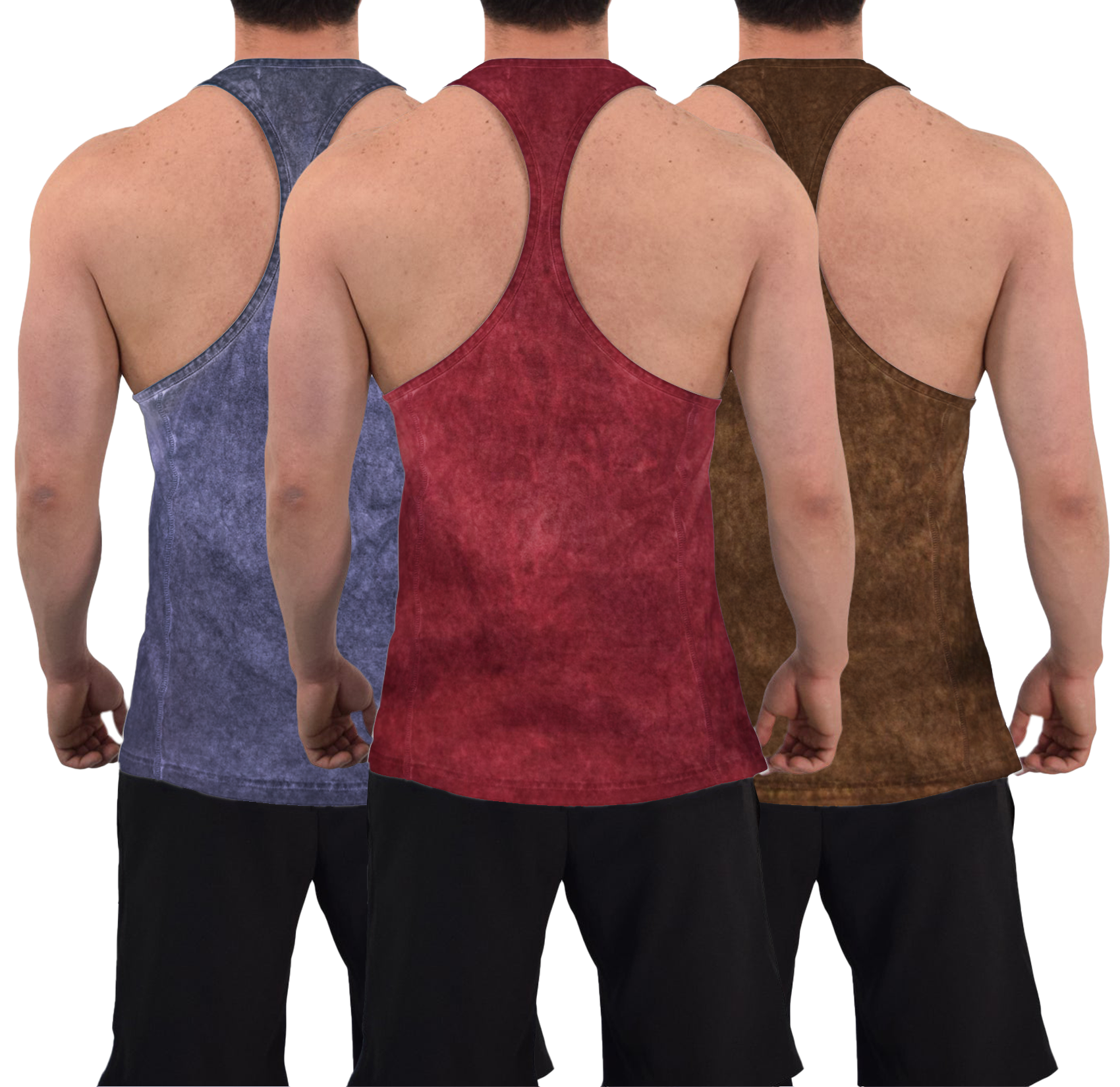 Gym Stringer Tank 3 Pack Iconic Acid Marino - Café - Vino
