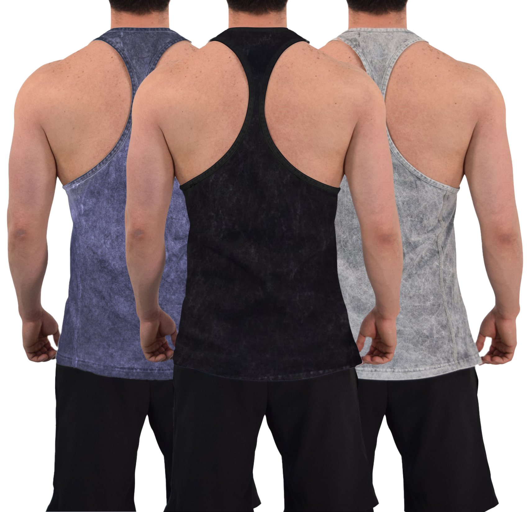 Gym Stringer Tank 3 Pack Iconic Acid Negro - Marino - Gris