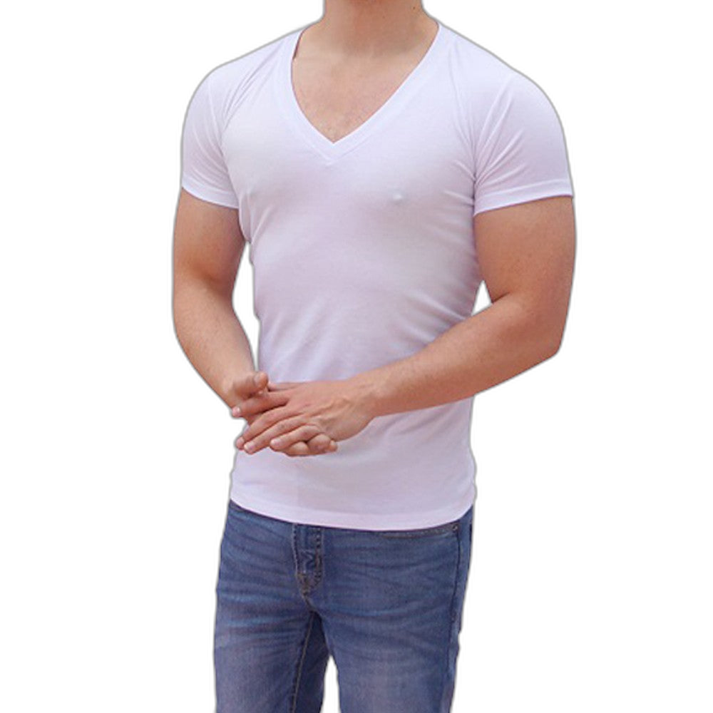 Playera Cuello V Profundo Blanca