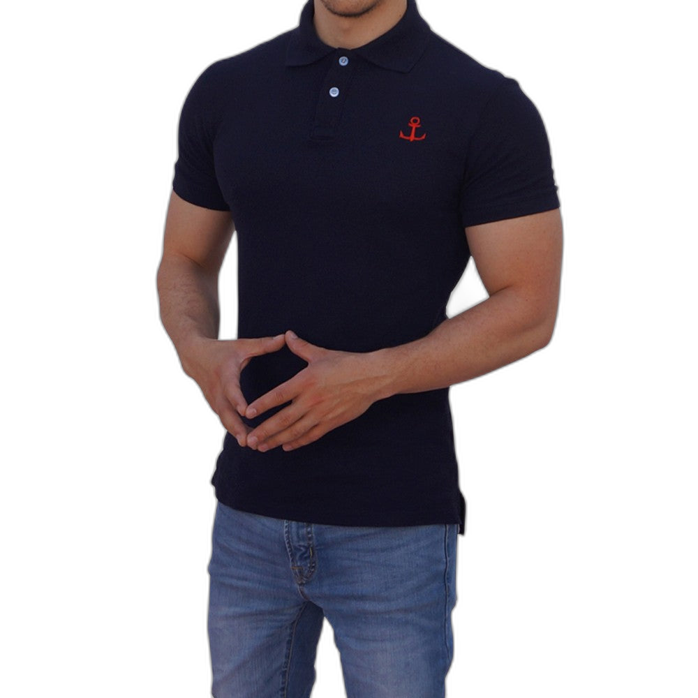 Playera Polo Marino Logo Rojo Manga Corta Marino