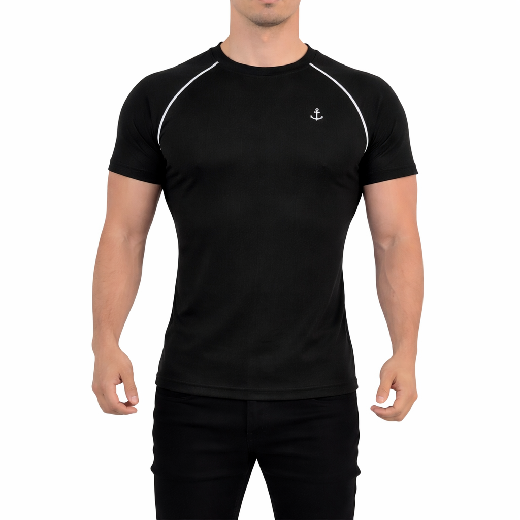 Playera Heritage Ranglan Slim Fit Black