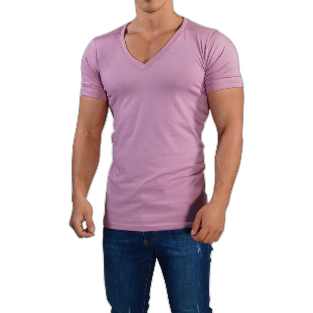 Playera Cuello V Profundo Rosa