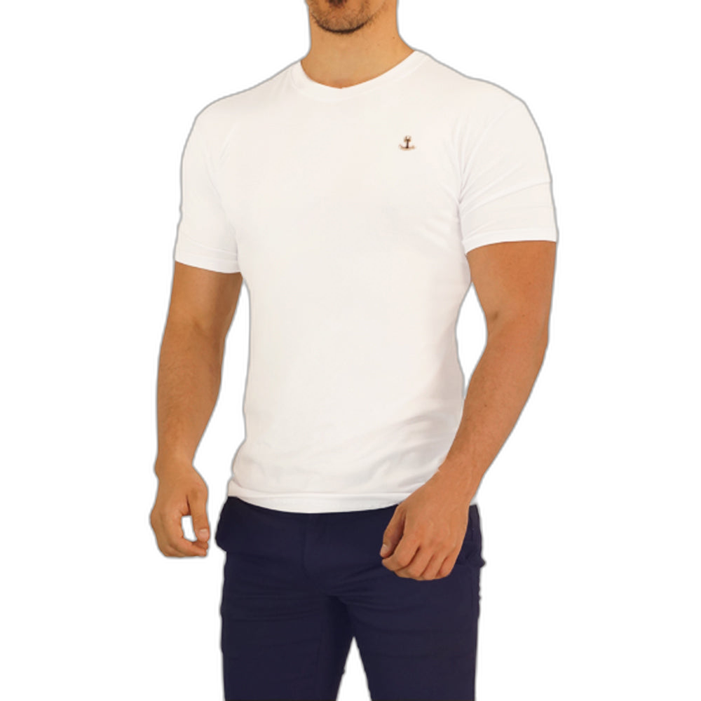 Playera Manga Corta Blanca Metal Emblem