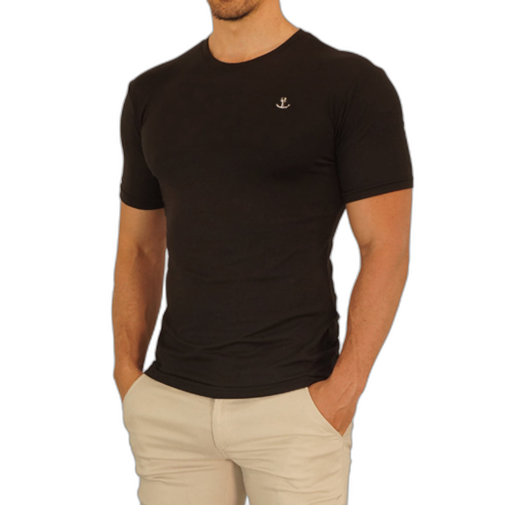 Playera Manga Corta Negra Metal Emblem