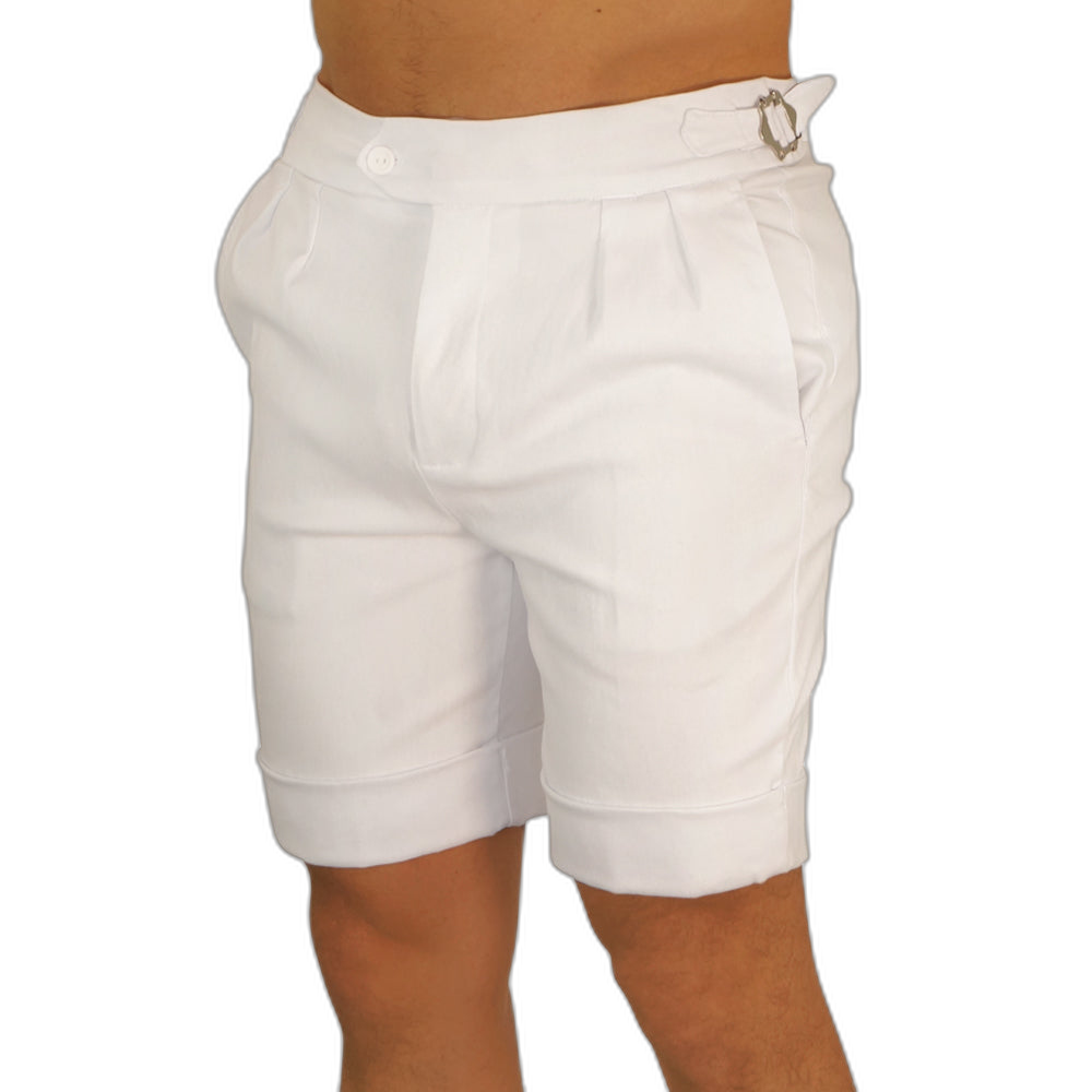 Short Pleated & Buckles Blanco