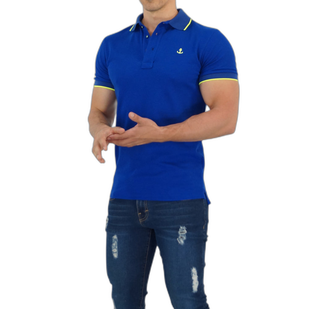 Playera Polo Rey Mangas Rey Logo Amarillo Neon
