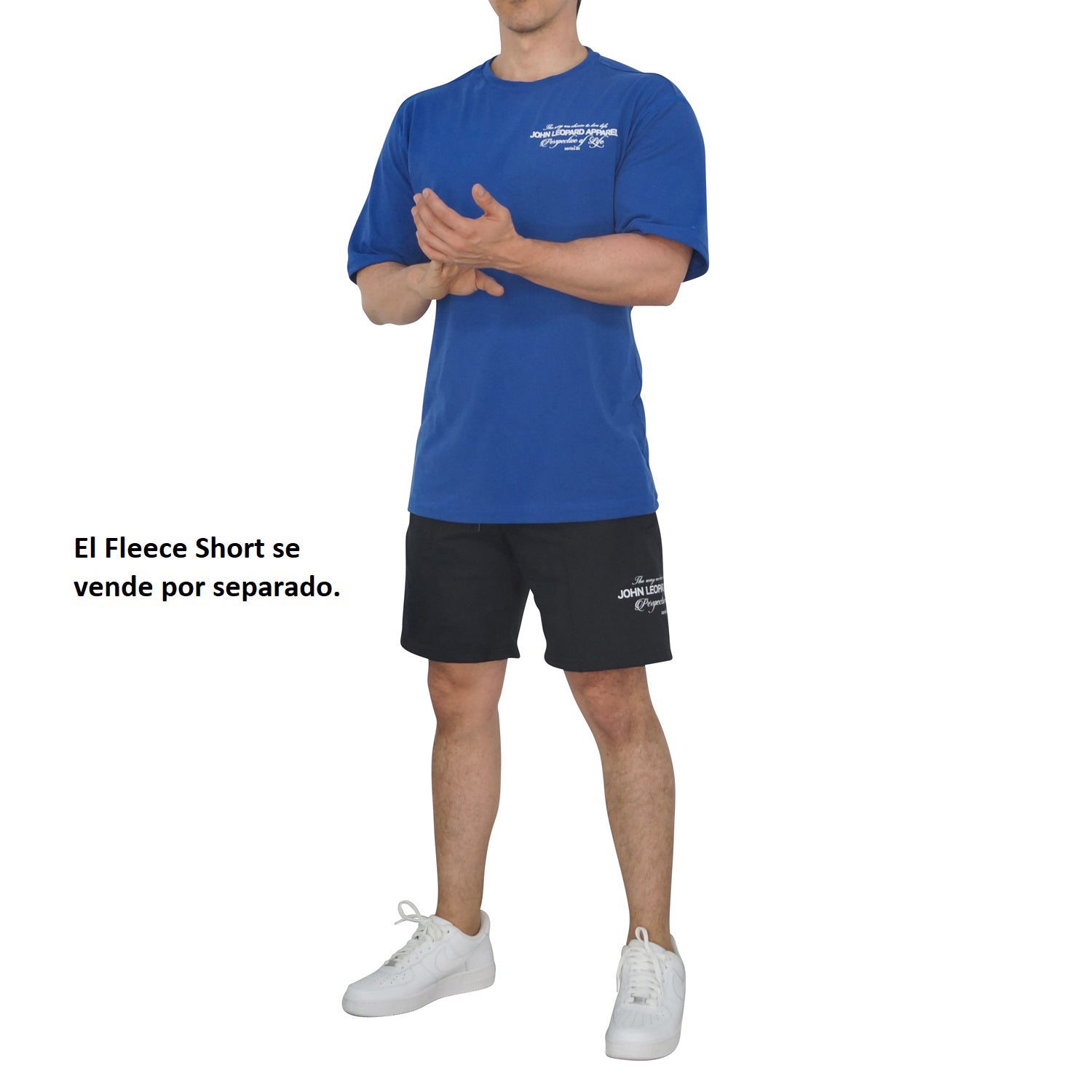 Oversized Royal Blue Perspective Logo White T-shirt