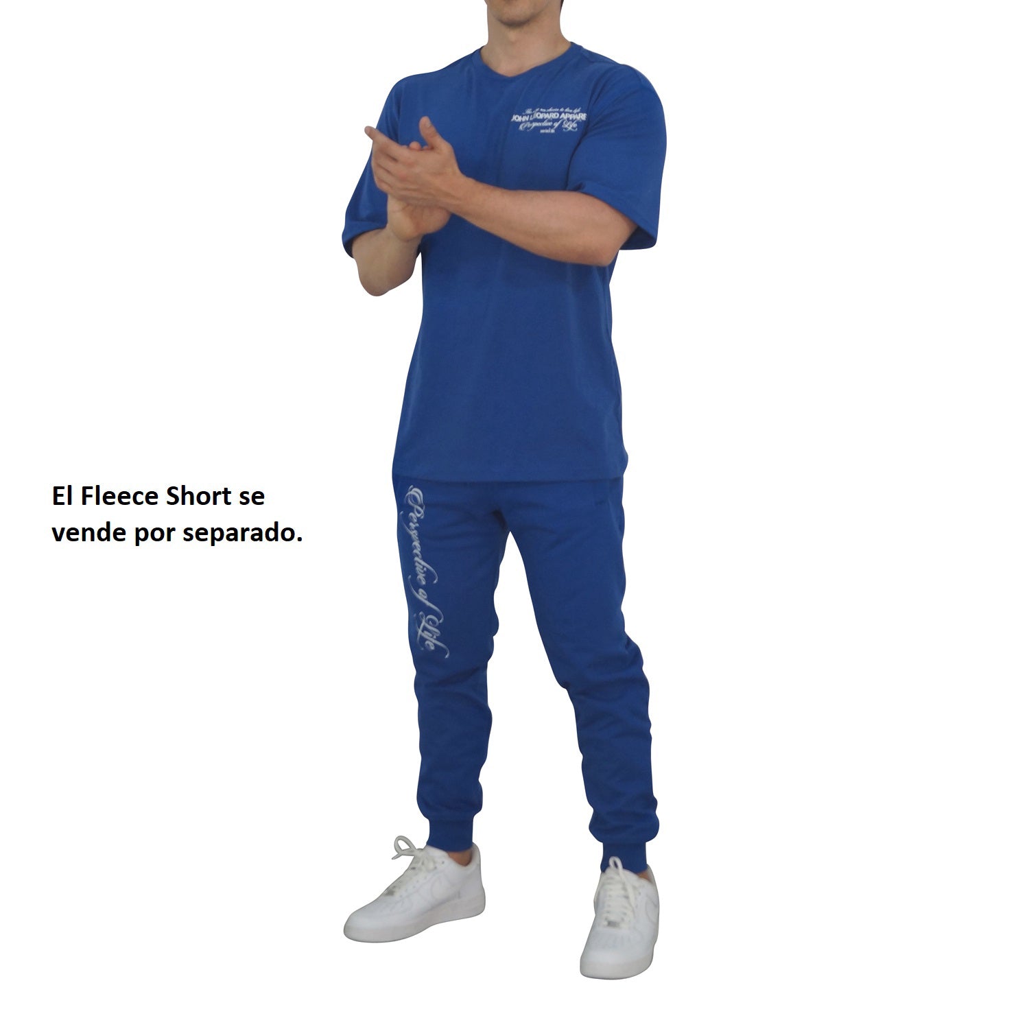 Oversized Royal Blue Perspective Logo White T-shirt