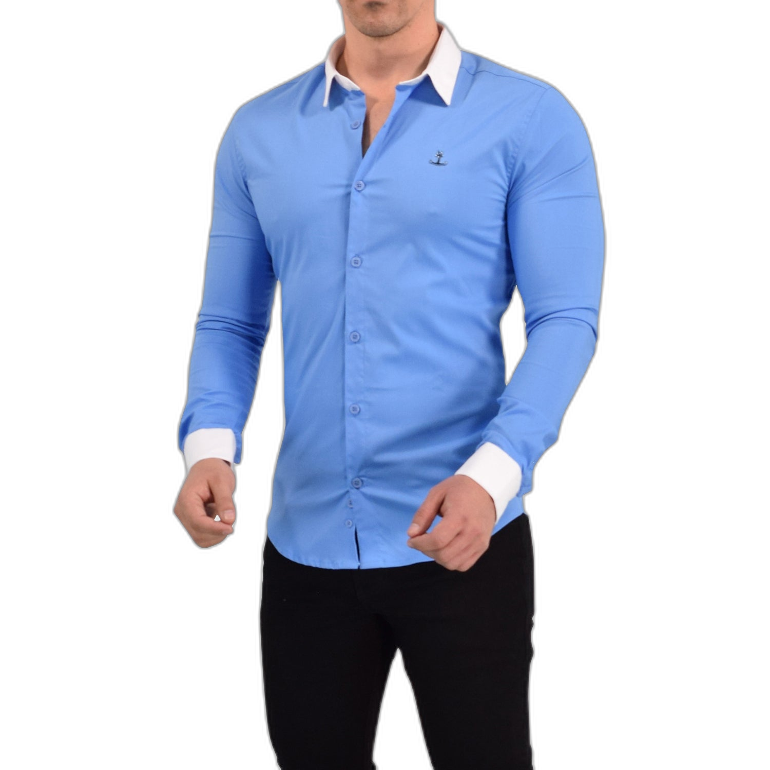 Camisa Wallstreet Metal Emblem Light Blue