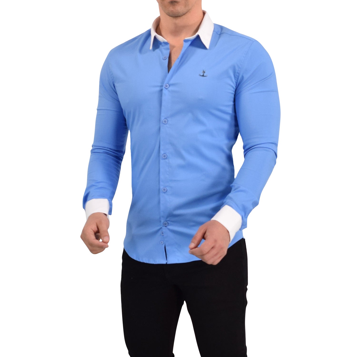 Camisa Wallstreet Metal Emblem Light Blue