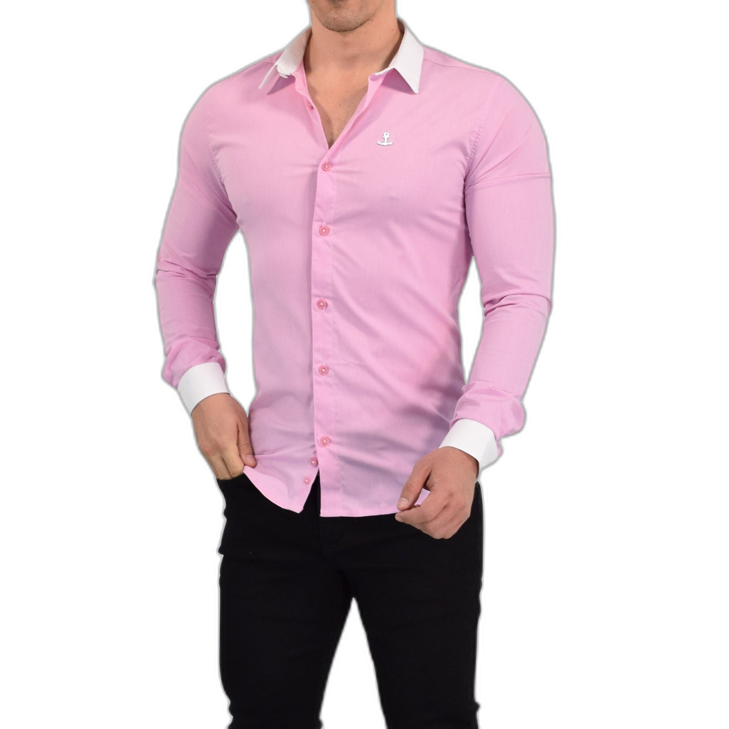 Camisa Wallstreet Metal Emblem Light Pink