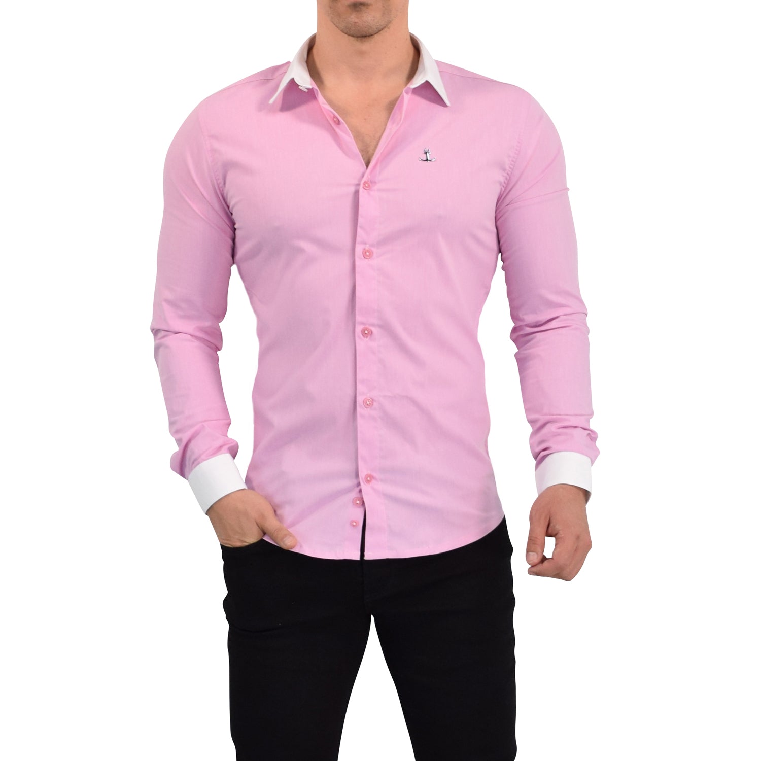 Camisa Wallstreet Metal Emblem Light Pink