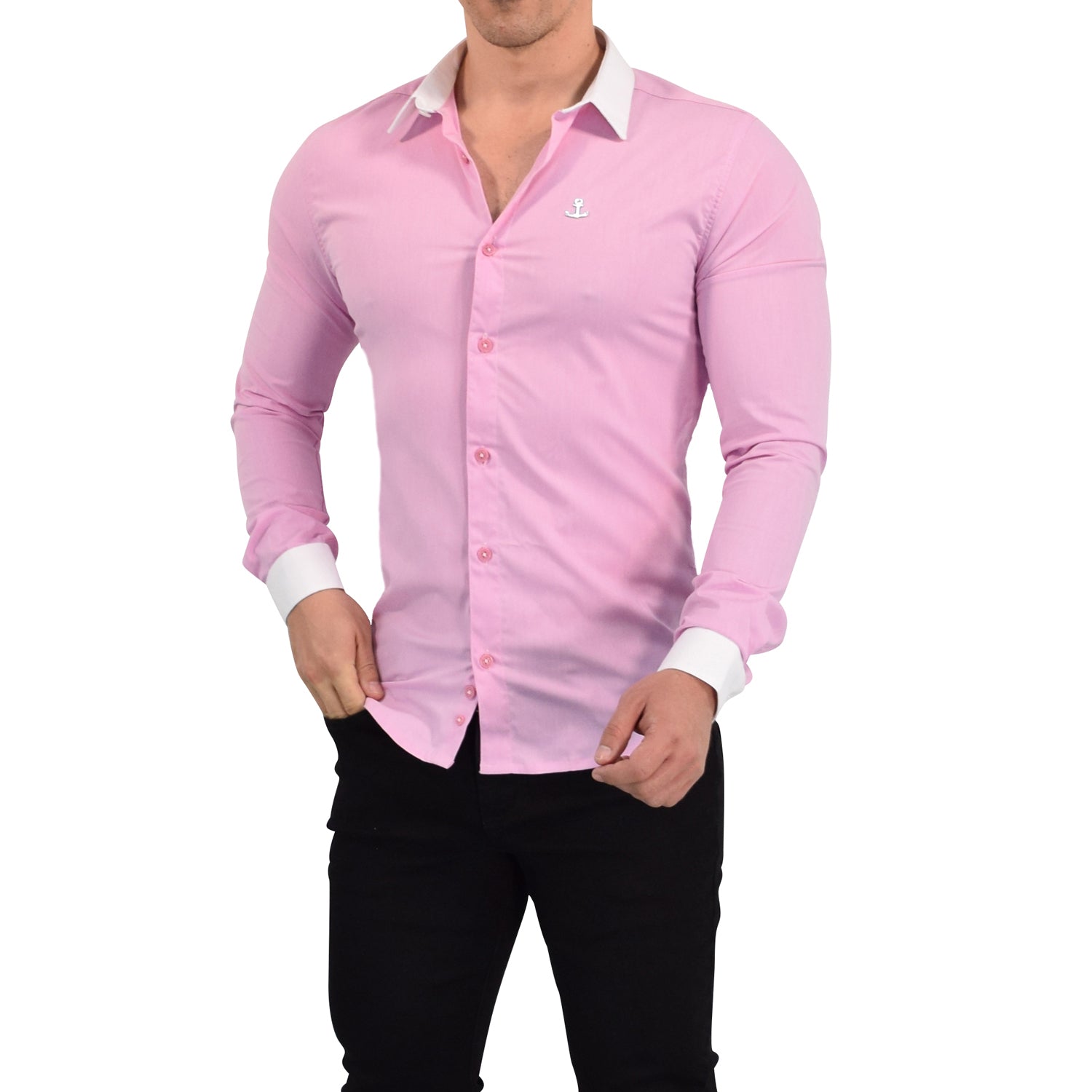Camisa Wallstreet Metal Emblem Light Pink