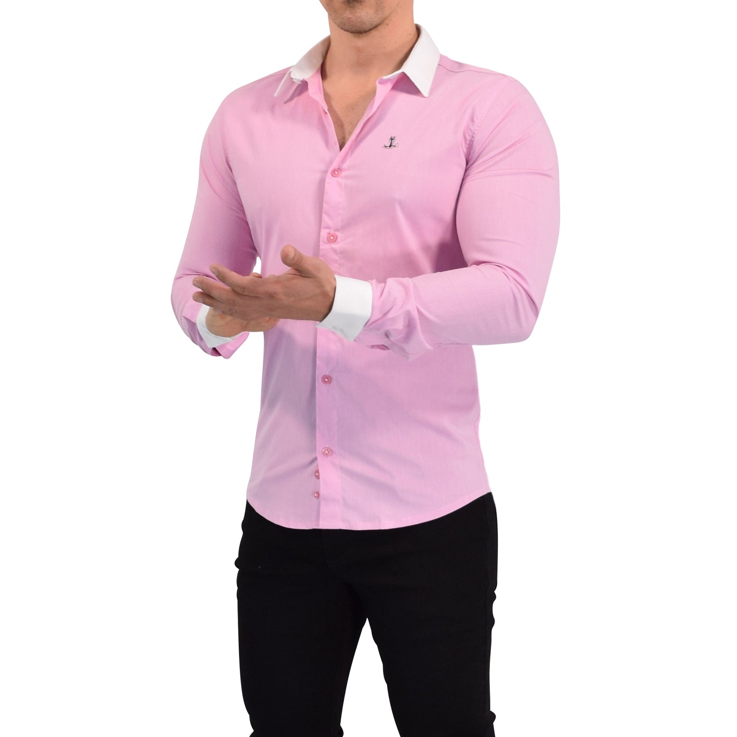 Camisa Wallstreet Metal Emblem Light Pink