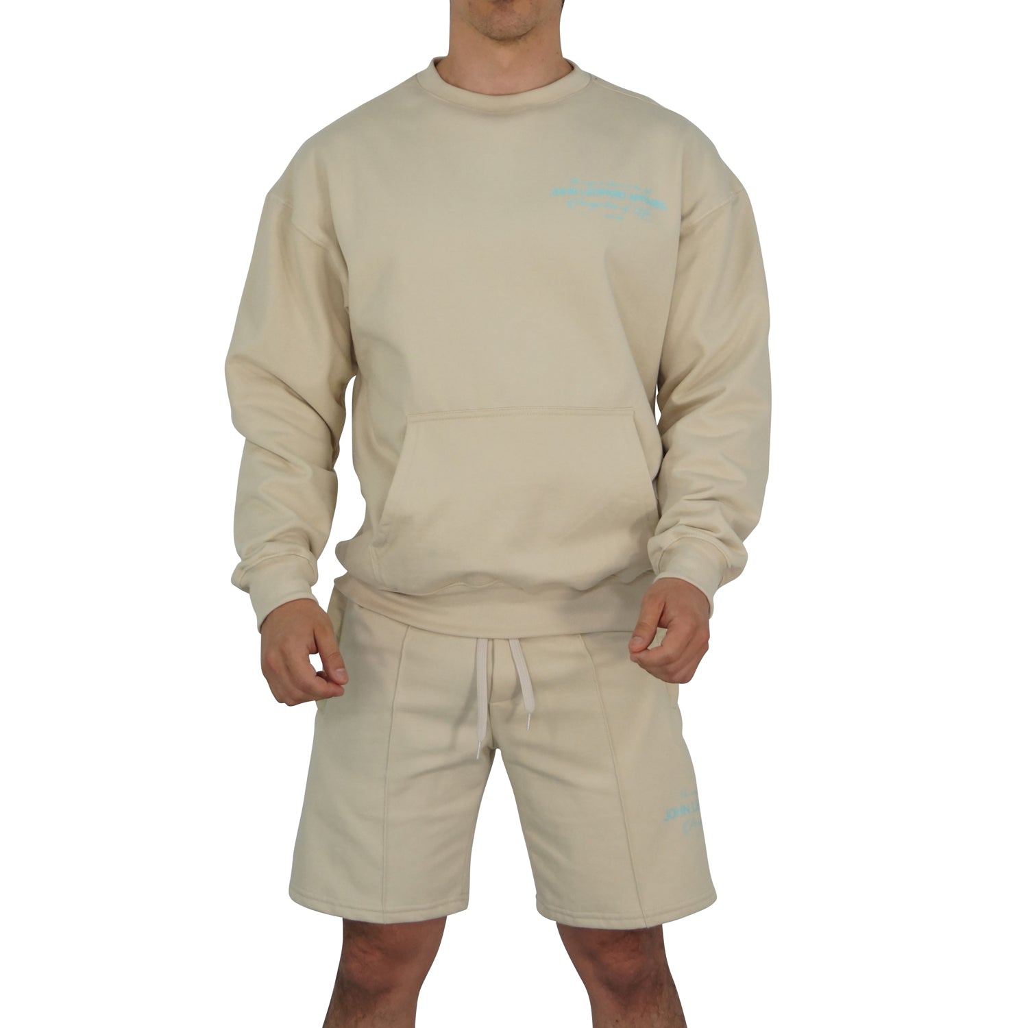 Crewneck Hoodie Oversized Sand Perspective Logo