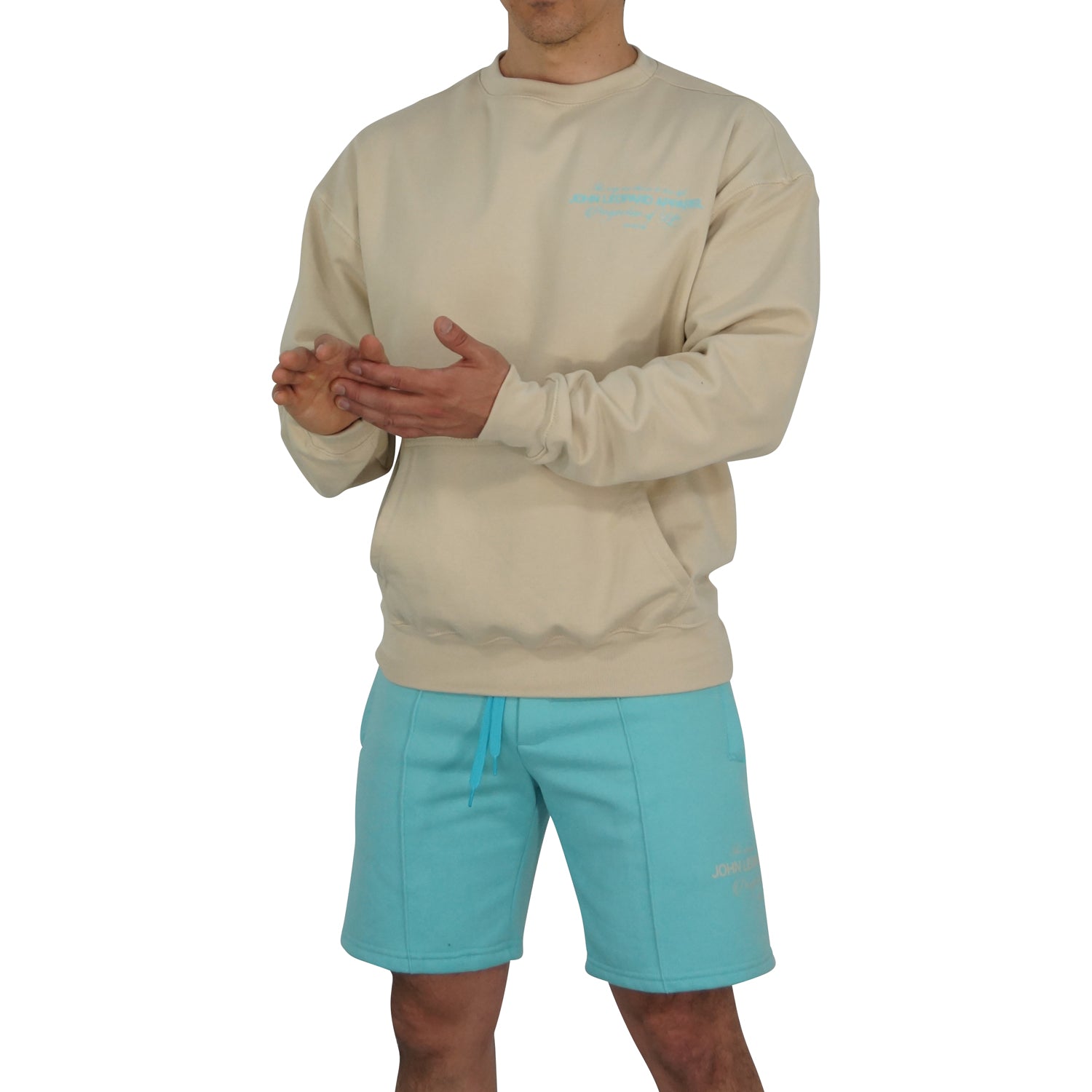 Crewneck Hoodie Oversized Sand Perspective Logo