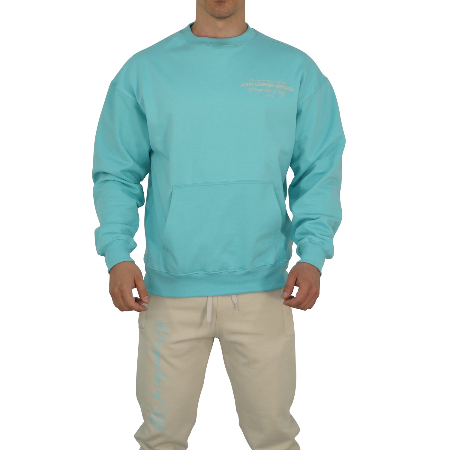 Crewneck Hoodie Oversized Mint Perspective Logo