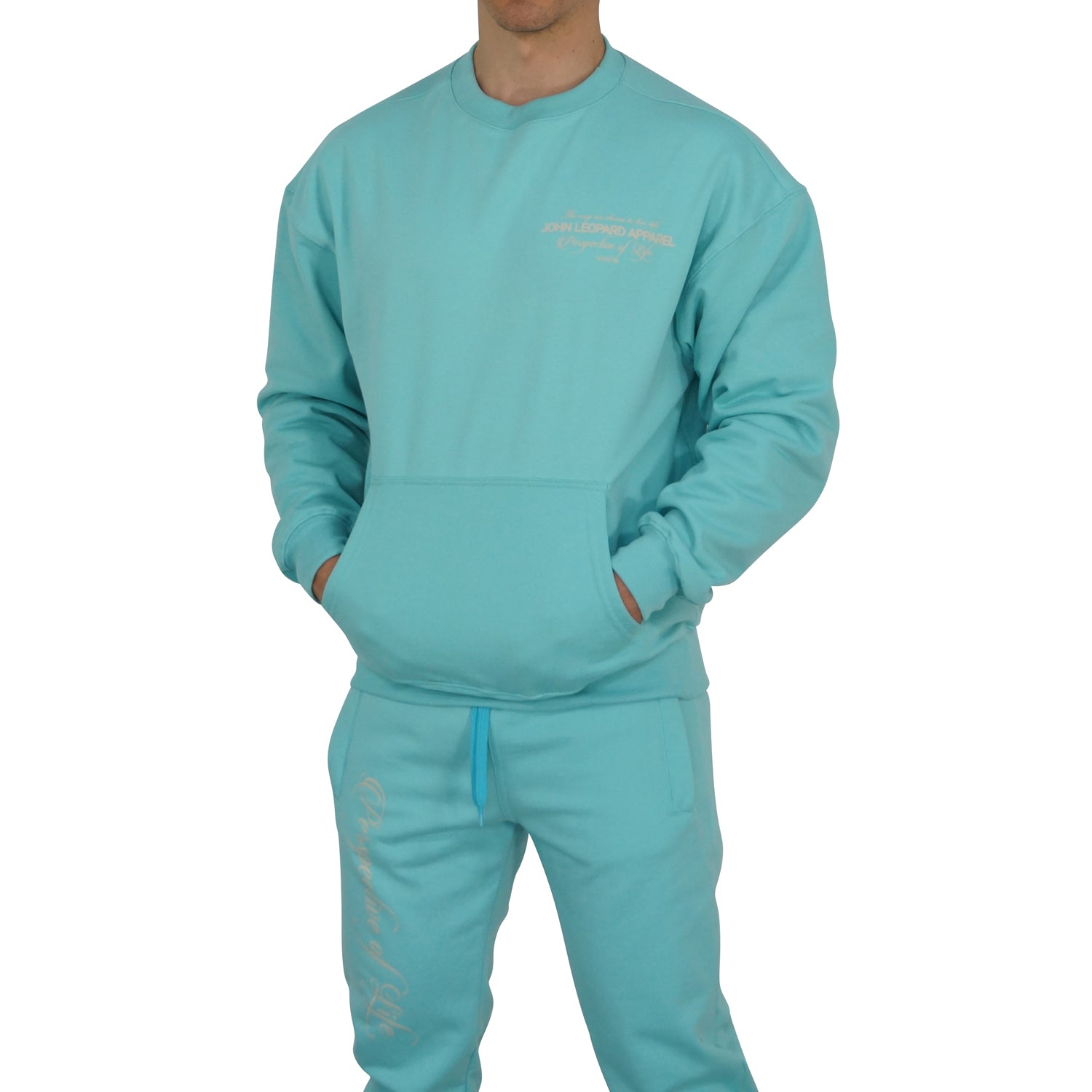 Crewneck Hoodie Oversized Mint Perspective Logo