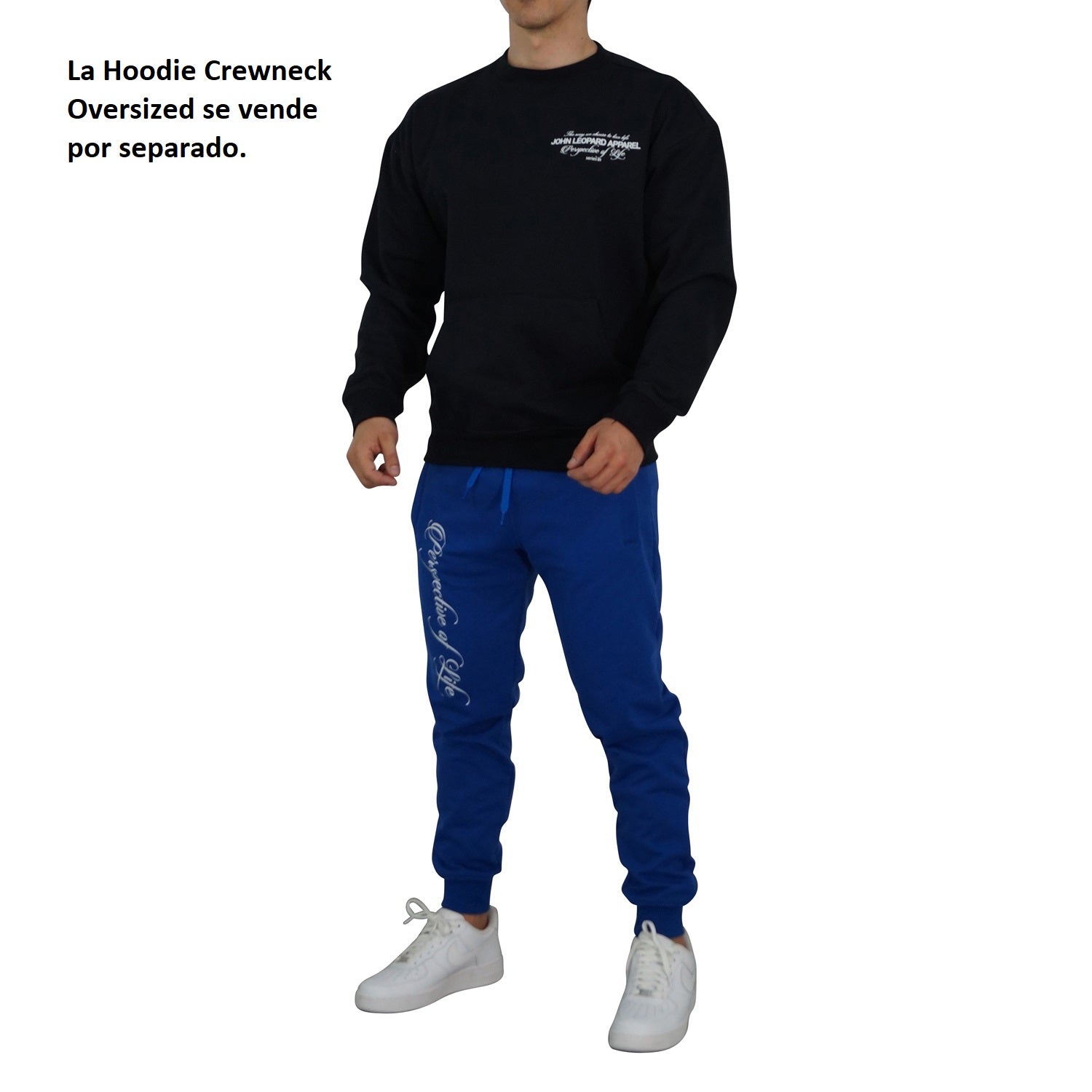 Fleece Jogger Royal Blue Perspective Logo White