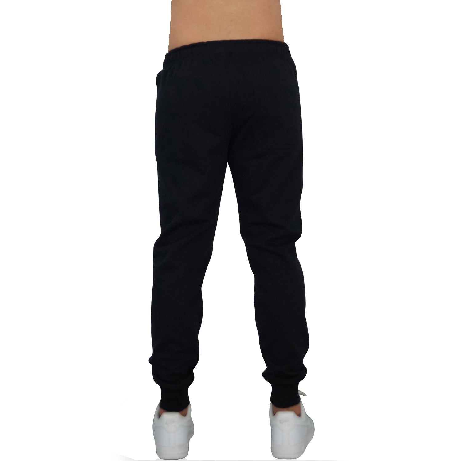 Fleece Jogger Black Perspective Logo White