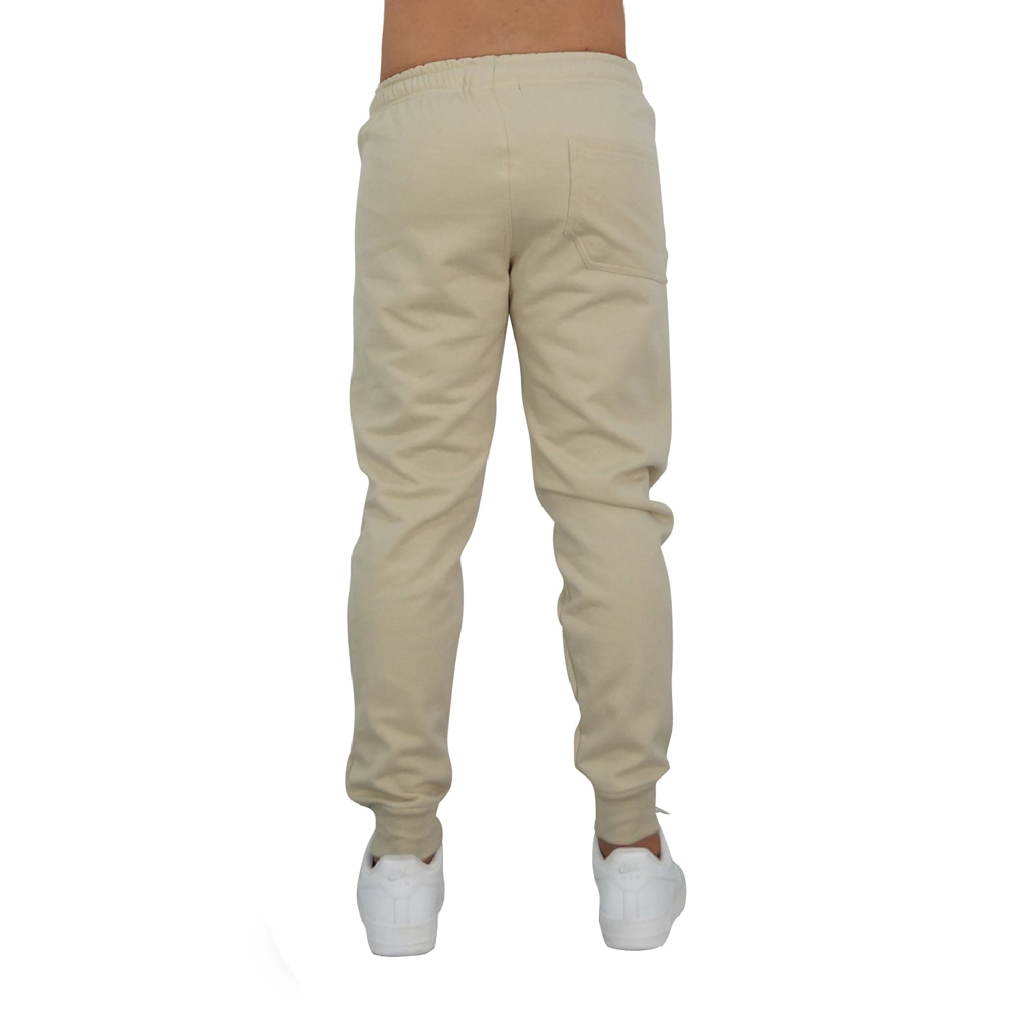 Fleece Jogger Sand Perspective Logo