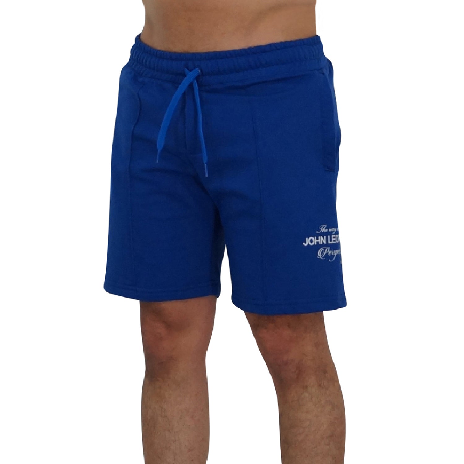 Fleece Short Royal Blue Perspective Logo White
