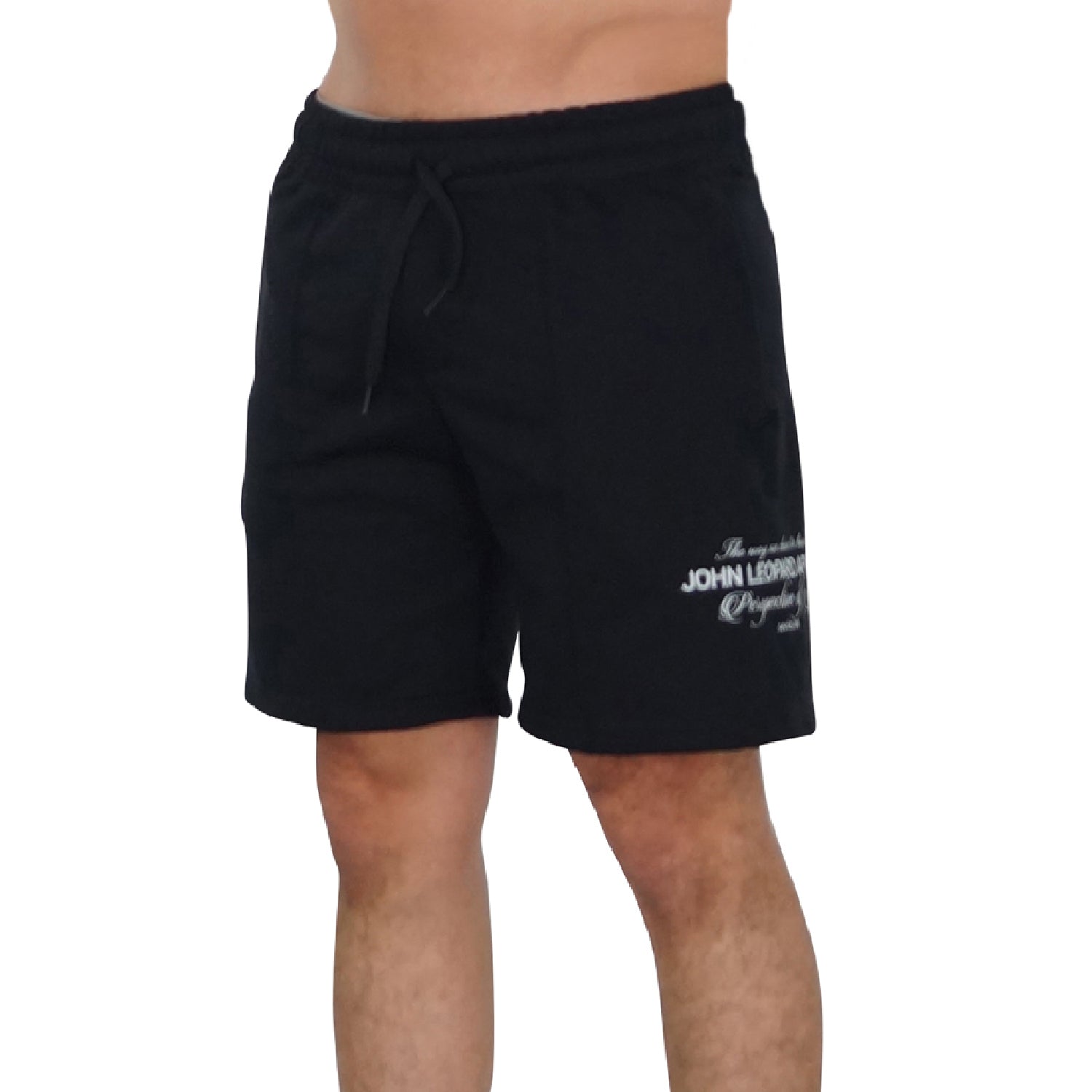Fleece Short Black Perspective Logo White