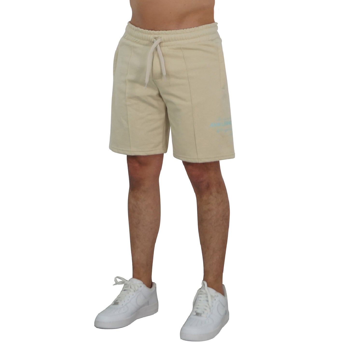 Fleece Short Sand Perspective Logo