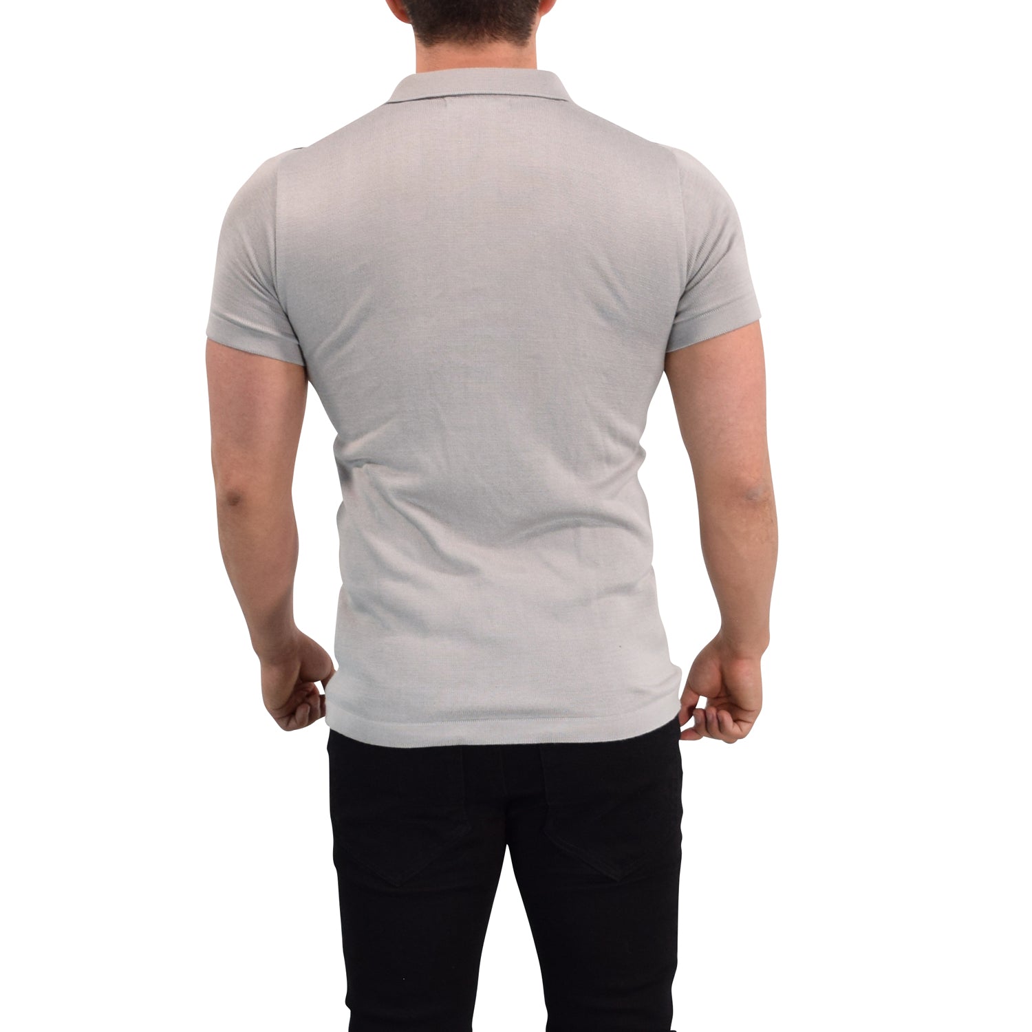 Retro Knitted Shirt Gray Black Stripe