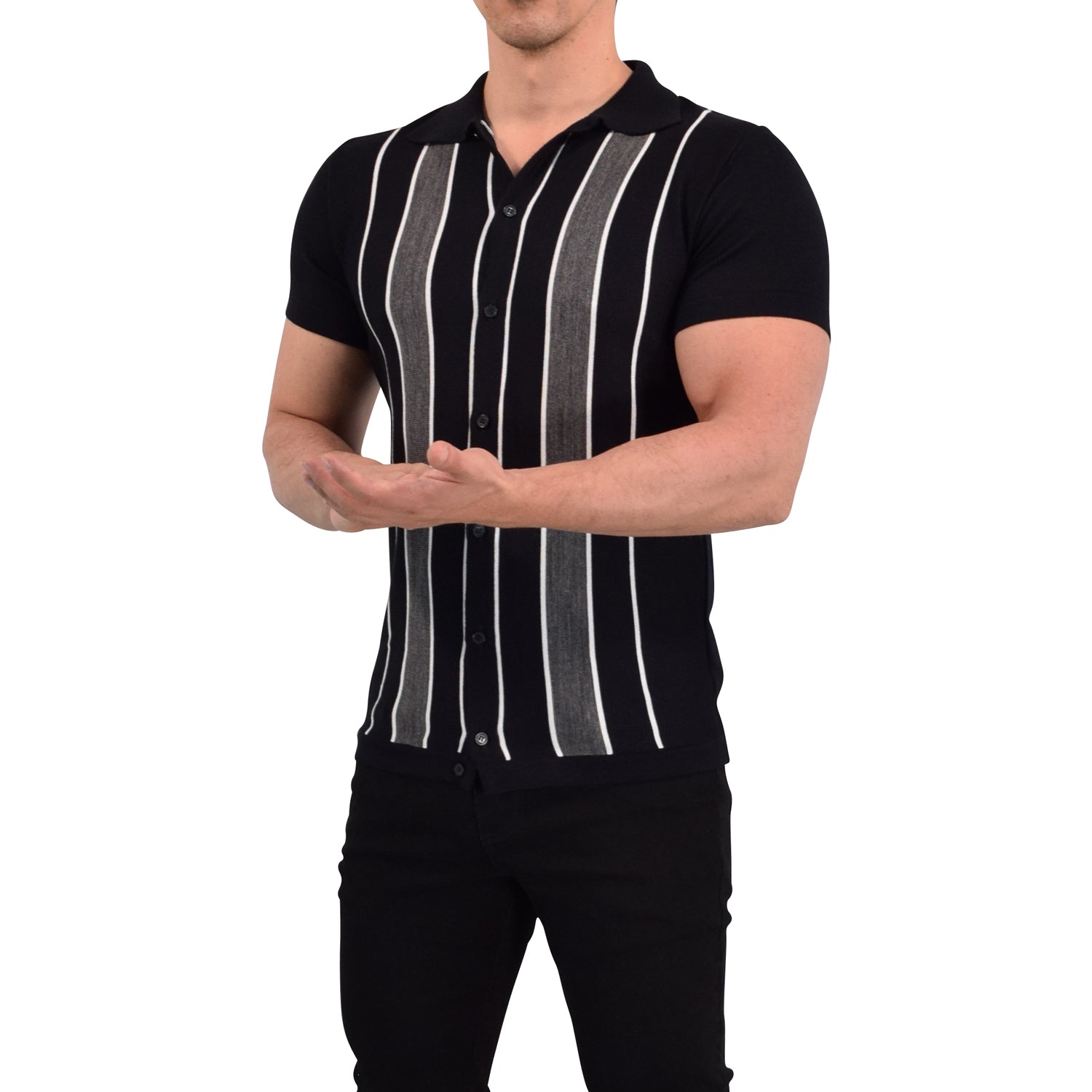 Retro Knitted Shirt Black