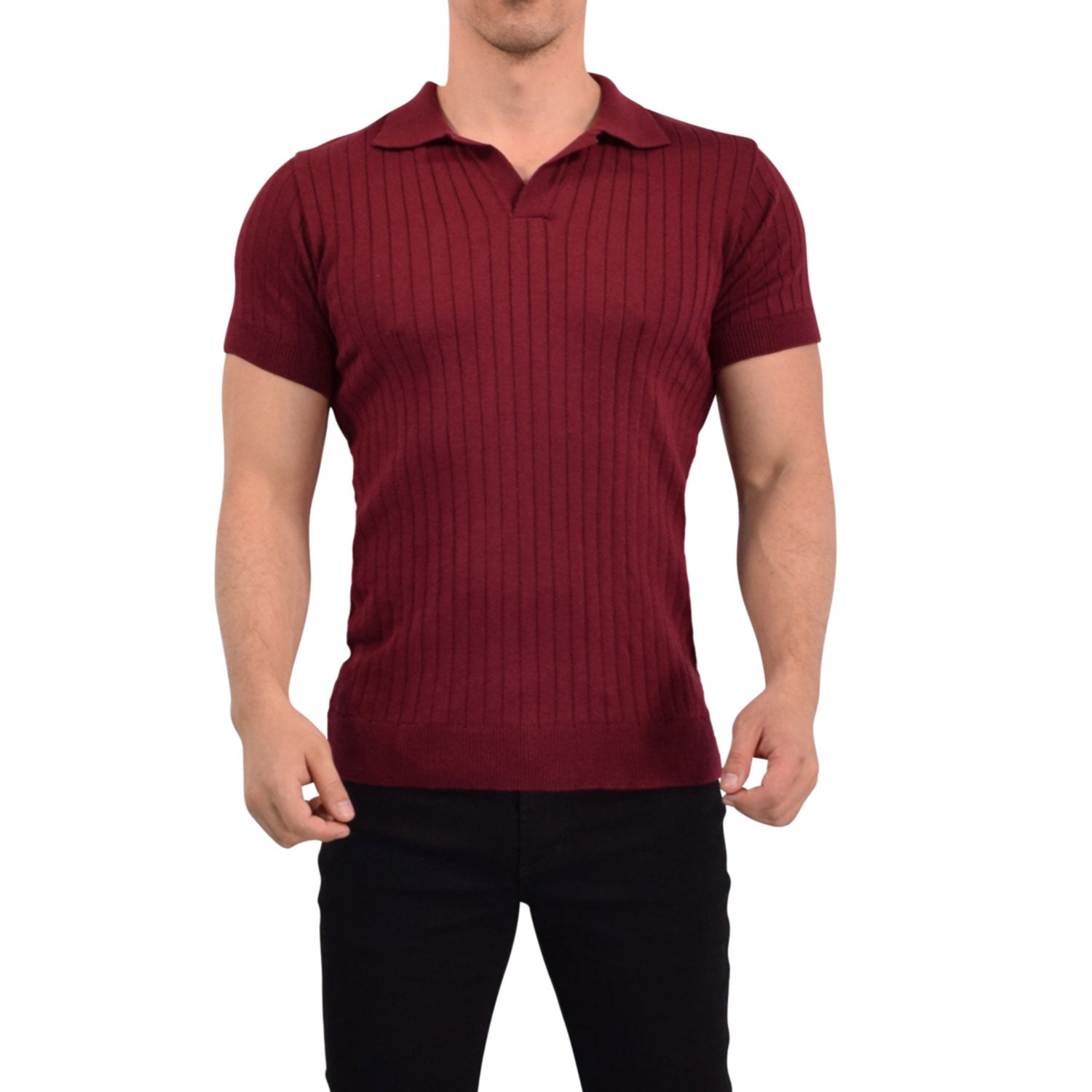 Hollywood Knitted Polo Red Wine